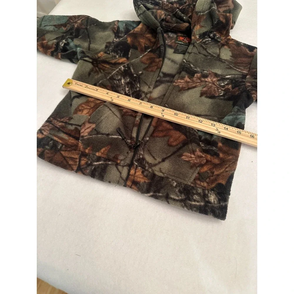 Trail Crest Camo Jacket Kids Size 6  Fleece Full Zip Hooded Hunting Outdoor Boys